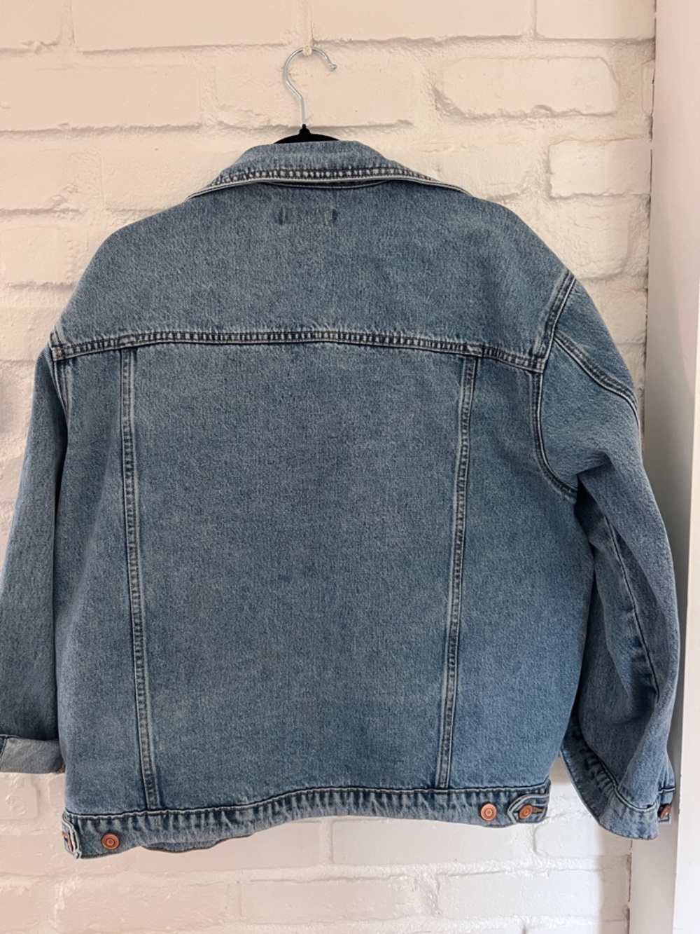 Quince Light Blue Oversized Denim Jacket - Women's Jean Coat - Picture 5 of 7